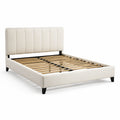 Modernes Polsterbett in Creme mit Lattenrost, Liegefläche 160 × 200 cm, Gesamtmaß 215 × 170 × 110 cm