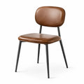 Gepolsterter Stuhl in Braun und Schwarz, 49 × 53 × 78 cm, Kunstlederbezug und Metallgestell im Retro-Stil