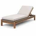 Verstellbare Holz-Gartenliege mit Polsterauflage, 200 × 75 × 90 cm, Beige/Braun/Taupe